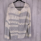 R47 XL l/s stripe v-neck sweater