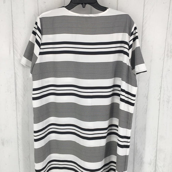 XL Striped lace up front s/s