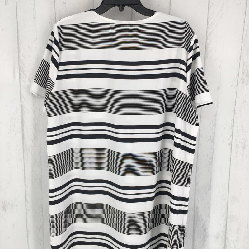 XL Striped lace up front s/s