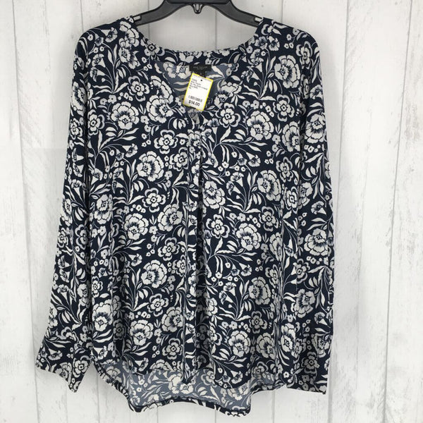 XL Flo print v-neck l/s