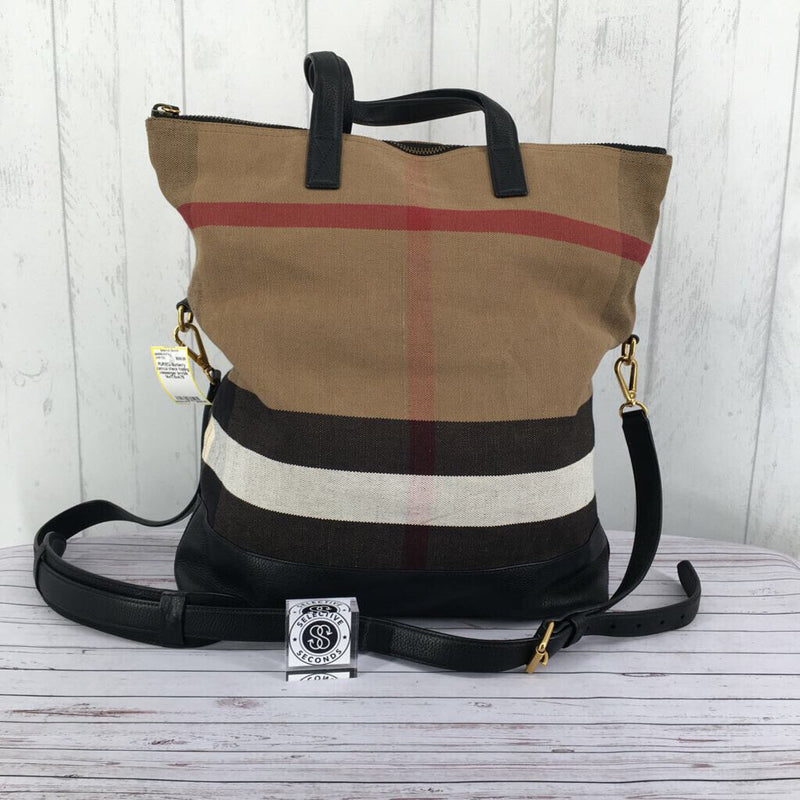 canvas check folding messenger