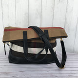 canvas check folding messenger