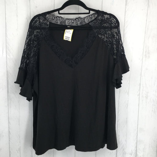 3XL Lace w flutter slv top