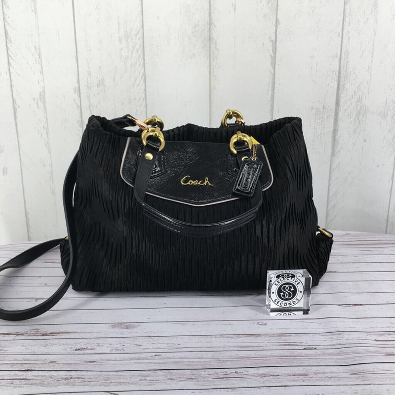 satin pleated shoulder bag