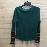 M Mixed media round-neck l/s top