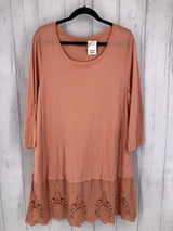 1X Lace bottom t-shirt dress