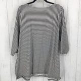 22/24 Striped boat-neck 3/4slv