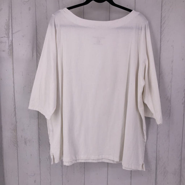 22/24 Boat-neck 3/4slv top