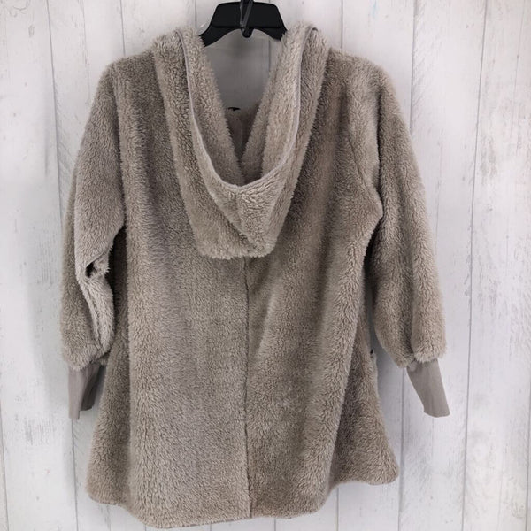 S Fuzzy hooded cardigan l/s