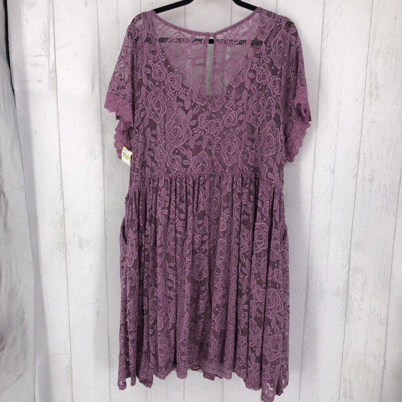 3 2pc s/s lace pocket dress w/ cami