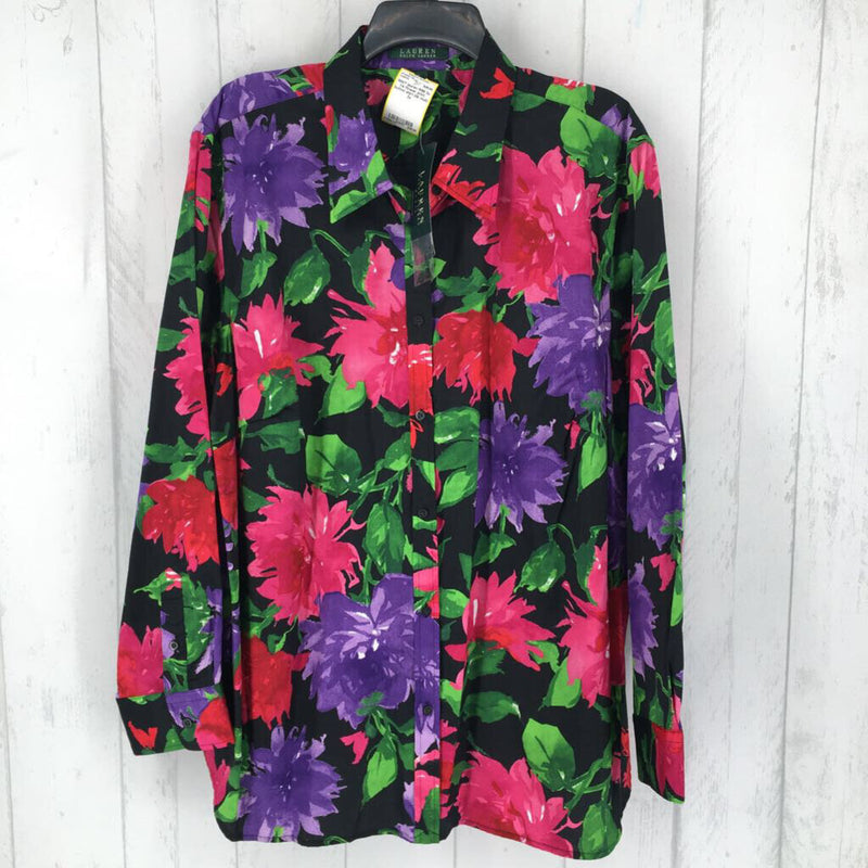 R99 3x l/s flower print button shirt