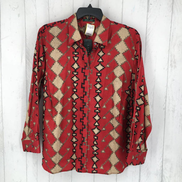 3x l/s aztec button shirt