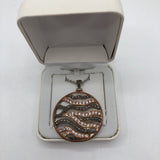 12" rosegold marcasite wave pendant