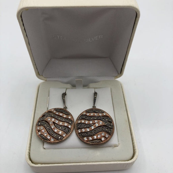 rosegold marcasite wace drop earring