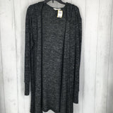 XL l/s marled open cardiganw/ hood