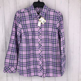 Mp Plaid button-down l/s top