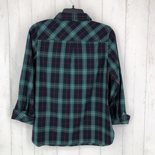 4p Plaid 1/2 button-down l/s top