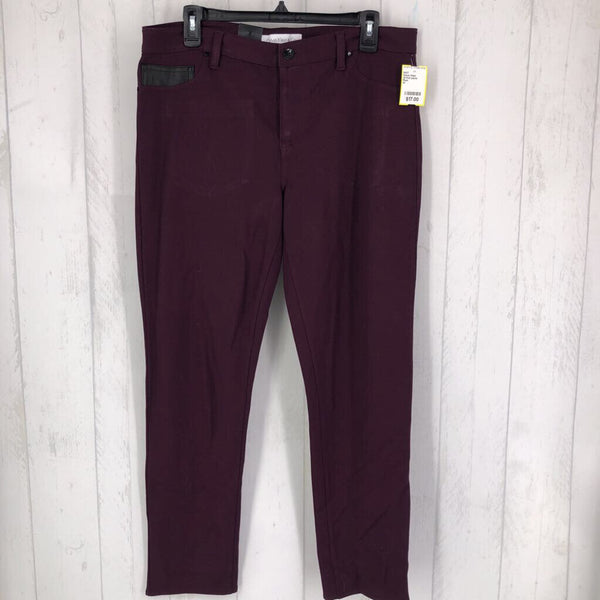 14 Knit pants leather pocket