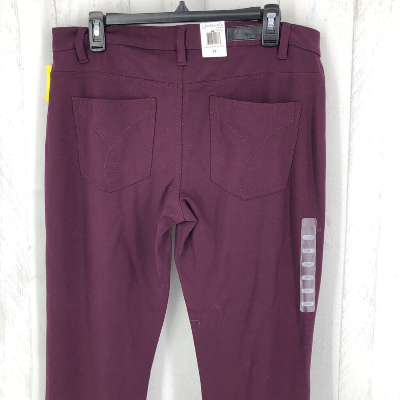 14 Knit pants leather pocket