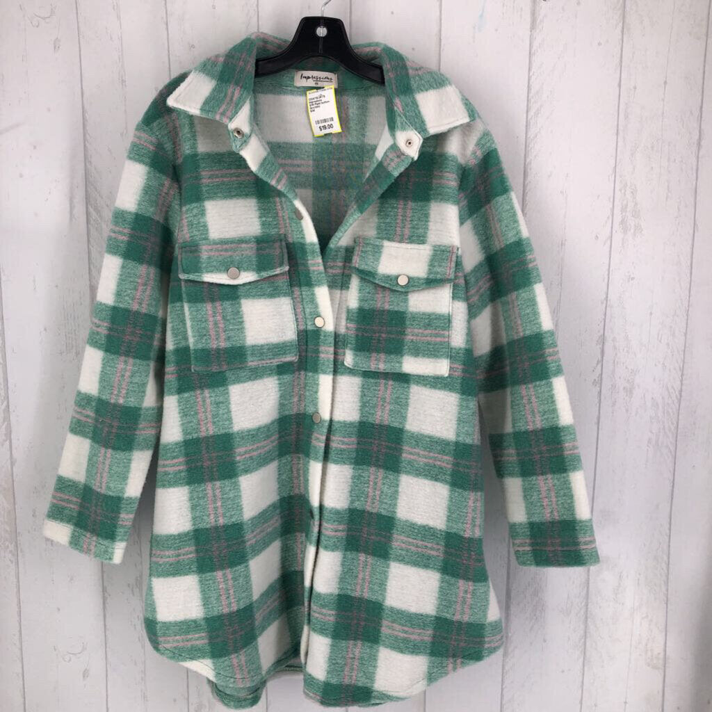 S/M Plaid button-down shacket