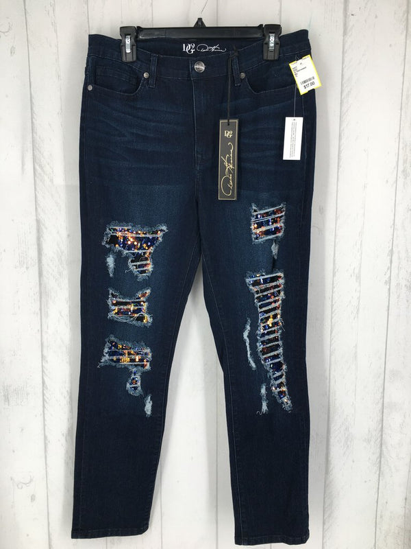 12 Distressed sequin jeans