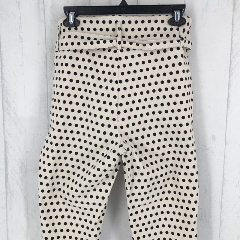 S Polka dot belted pants