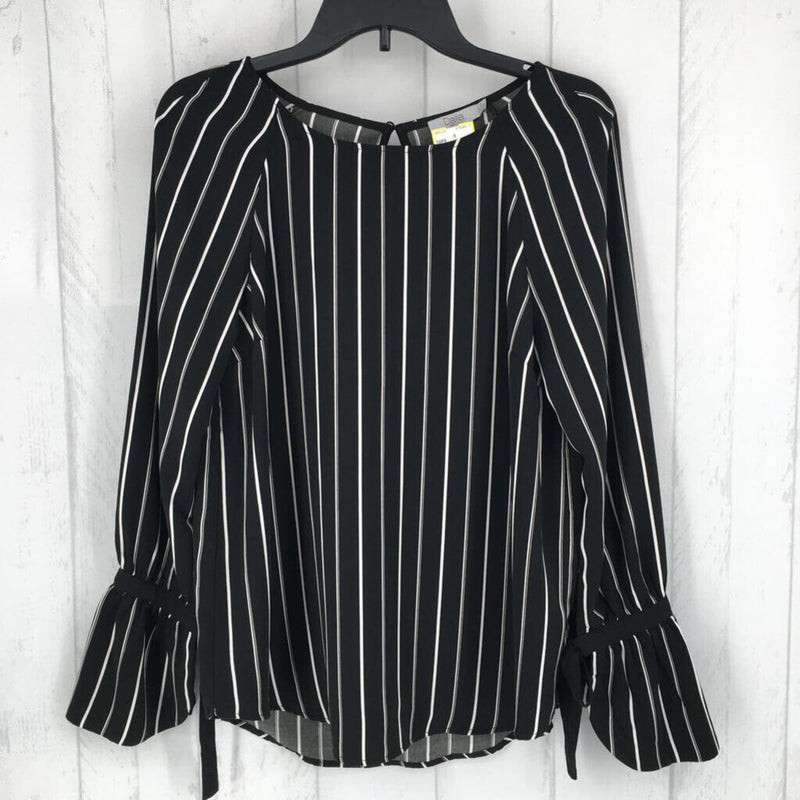 M Striped bow slv top