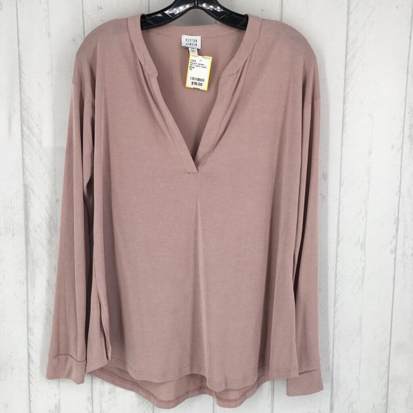 XS V neck round hem l/s