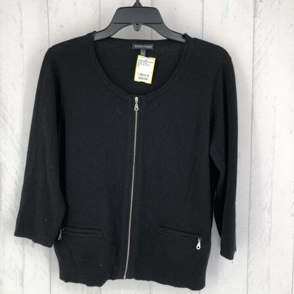 M Zip up 3/4 slv sweater