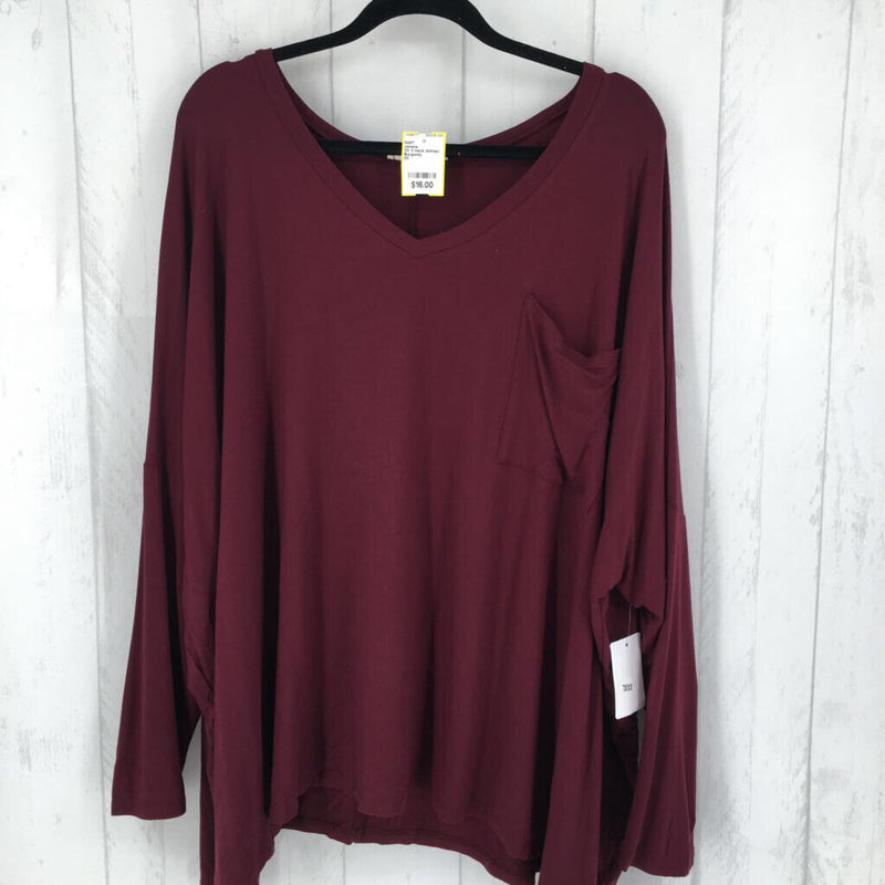 3X V-neck dolman slv top