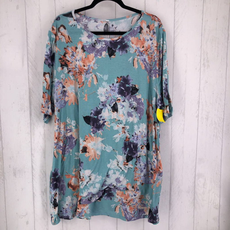 4XL Flo print s/s top