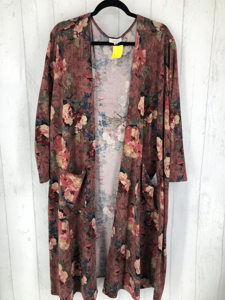 3XL Flo print duster l/s