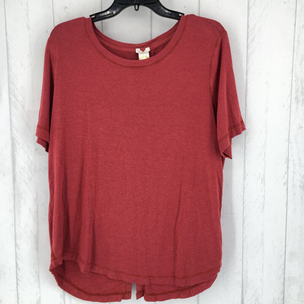 XL Round-neck slit hem s/s tee