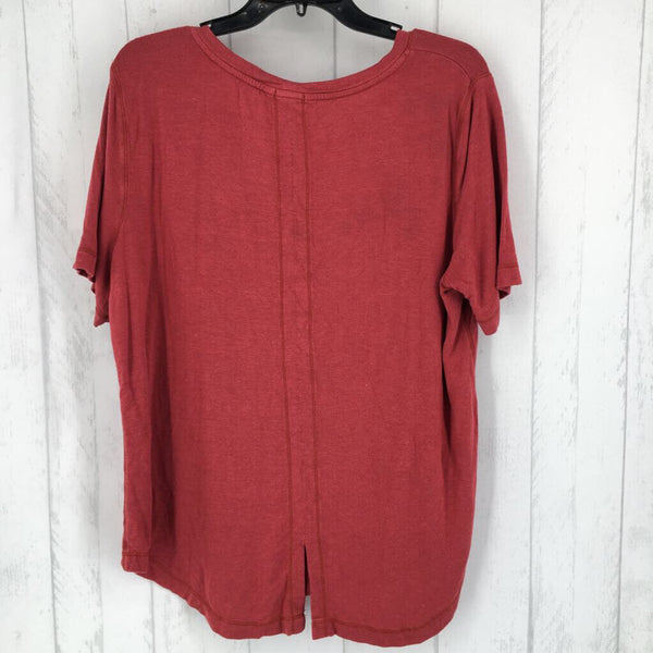 XL Round-neck slit hem s/s tee