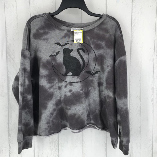 1X Tie-dye black cat sweatshirt