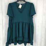 M V-neck tiered ruffle slv