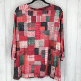 1XL Printed v-neck 3/4slv