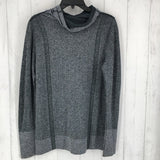 L Marled tie-neck l/s top