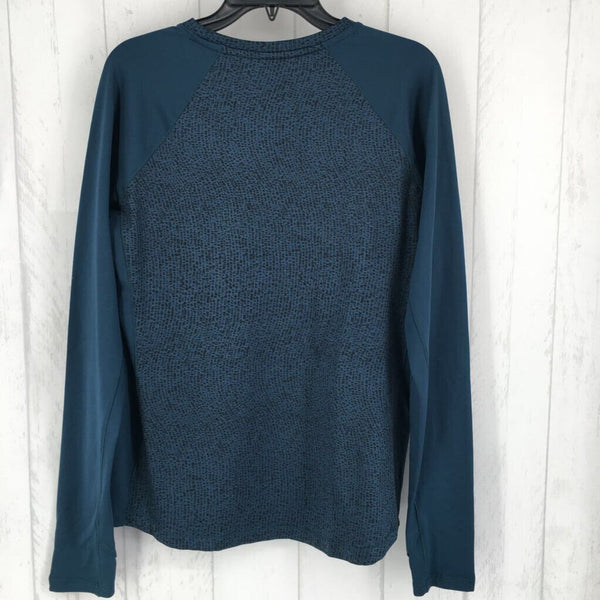 XL Printed round neck l/s top