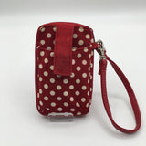 polka dot zip around wristlet