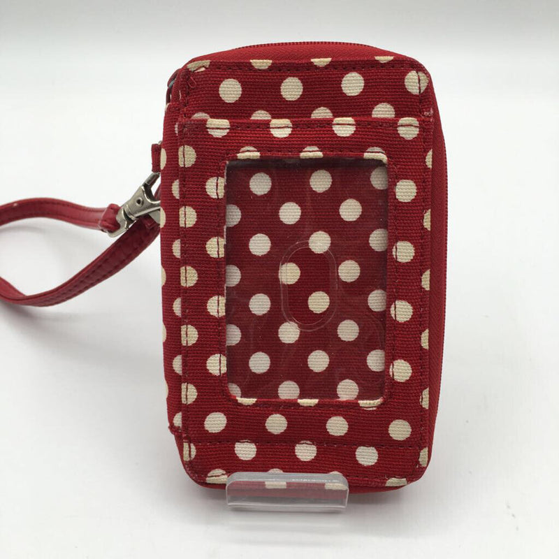 polka dot zip around wristlet