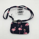 flamingo coin purse w/ lanyard