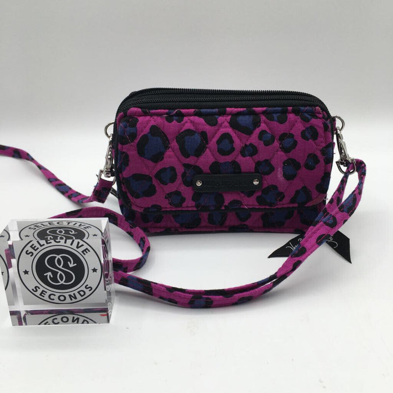 double zip around animal print wallet/crossbody