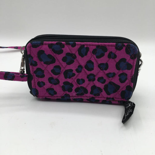 double zip around animal print wallet/crossbody