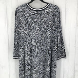 22/24 elbow slv pocket print dress