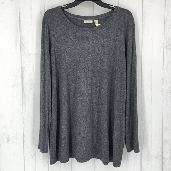 L Marled round neck l/s top