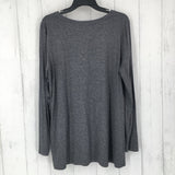 L Marled round neck l/s top