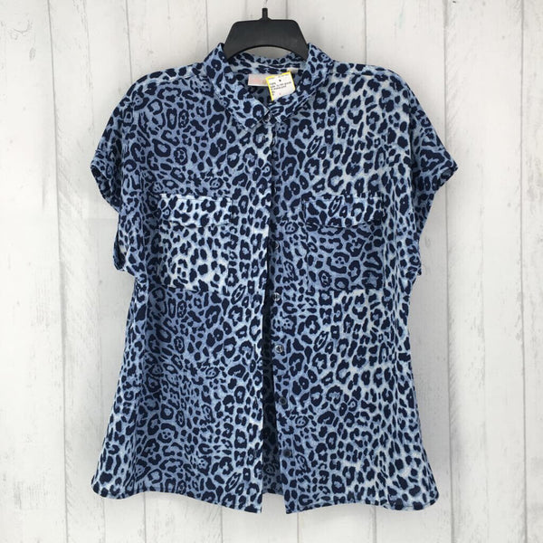 M Animal print button down s/s