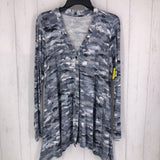 M Printed swing hem button down l/s