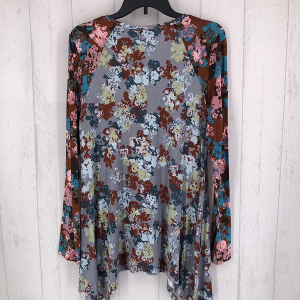 M Printed swing hem l/s top